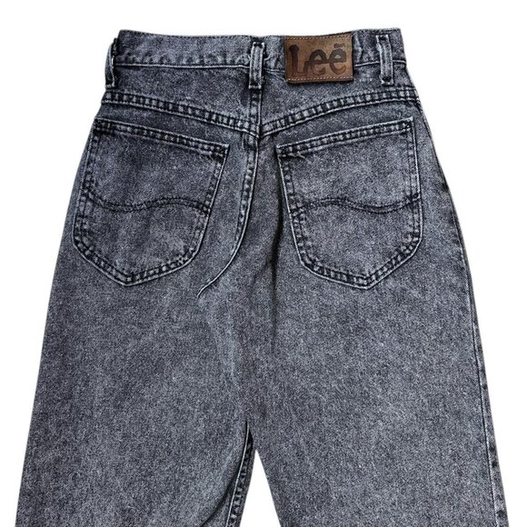 80s vintage “super baggy” Lee acidwash jeans bleached mid rise tapered relaxed. - Picture 4 of 5
